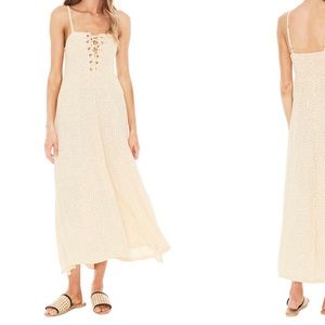 Faithfull the Brand  mirador lace up midi dress